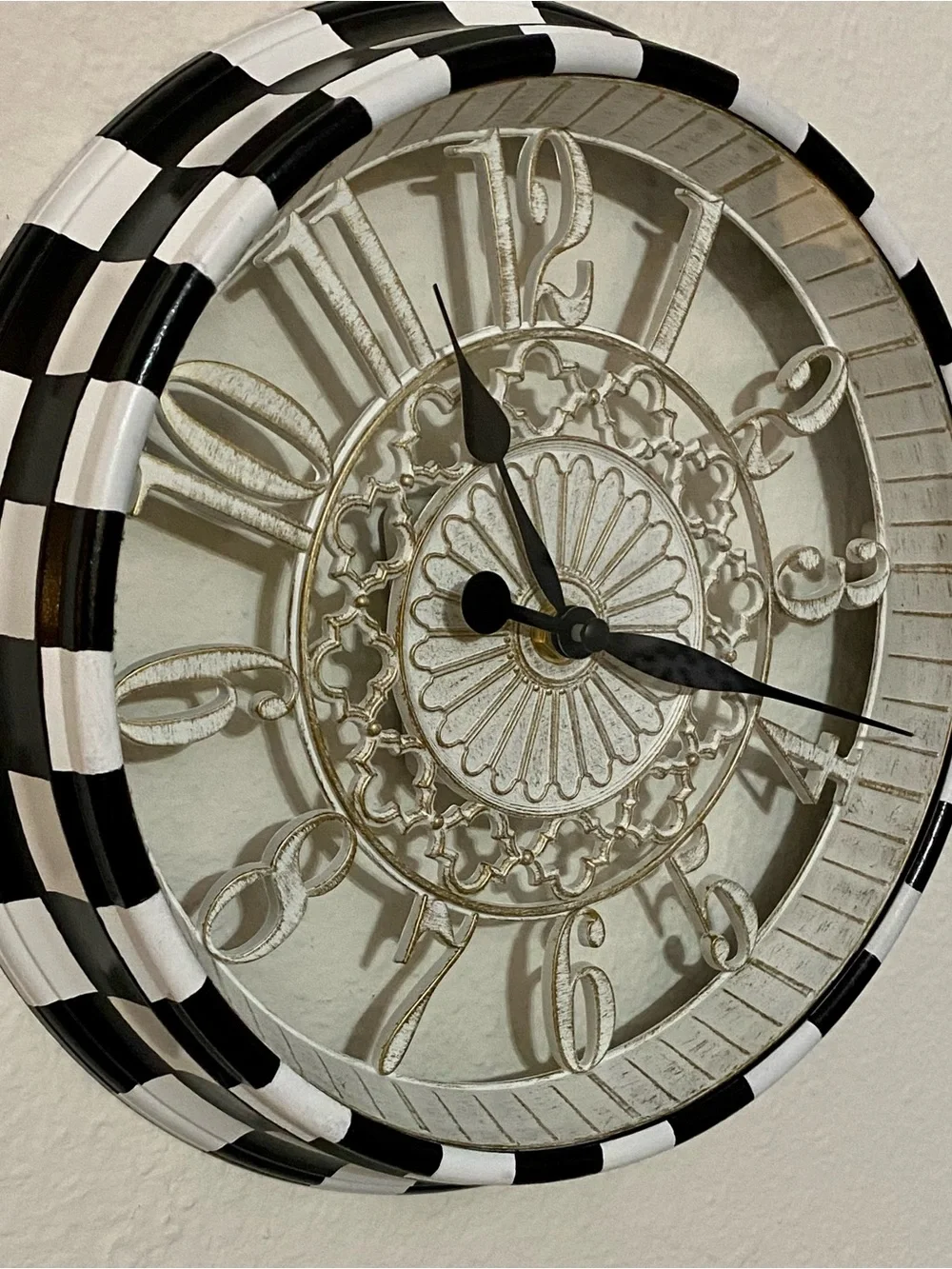 MacKenzie Childs inspired hand painted decorative wall clock